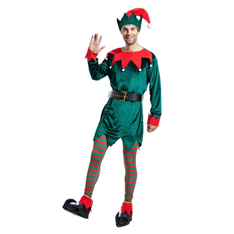 ReneeCho Men's Christmas Costume Elf Set, Large - Image 1